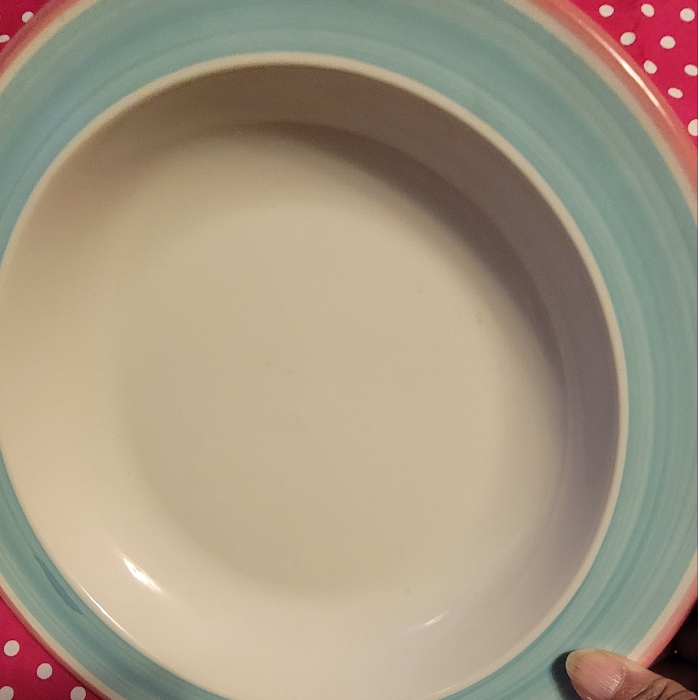 Sterling China medallion Lamberton. 11 5/8 dinner plate. Art deco pink.
